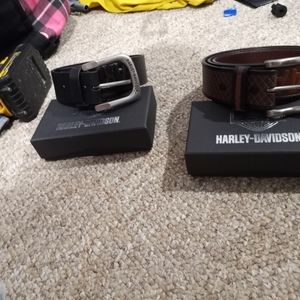 2 Harley-Davidson belts with two extra buckles